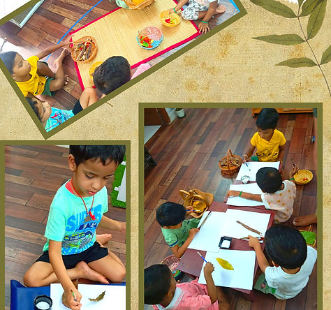 Montessori materials prepared for children's independent work