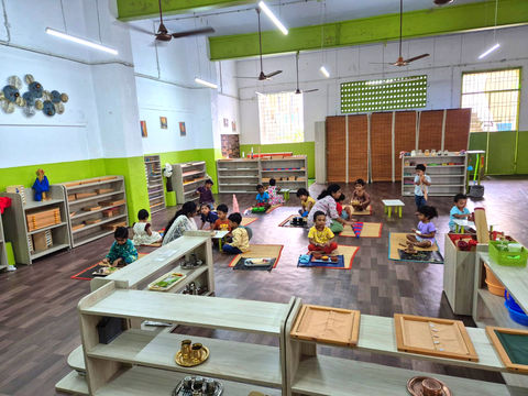 Classroom activity in the Montessori environment