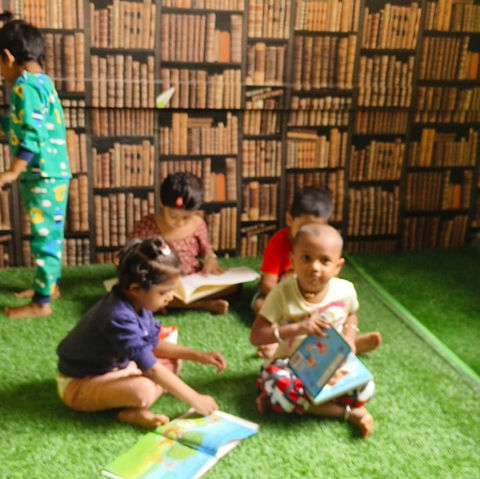 Montessori materials arranged for children's independent work